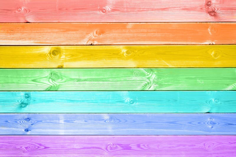 Pastel Colorful Rainbow Painted Wood Planks Stock Image Image of