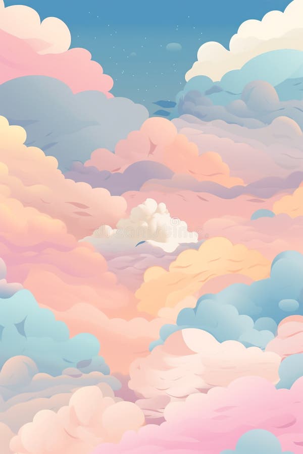 Pastel Colour Clouds Background Ai Generated Art Stock Image Image of atmosphere, cloudscape