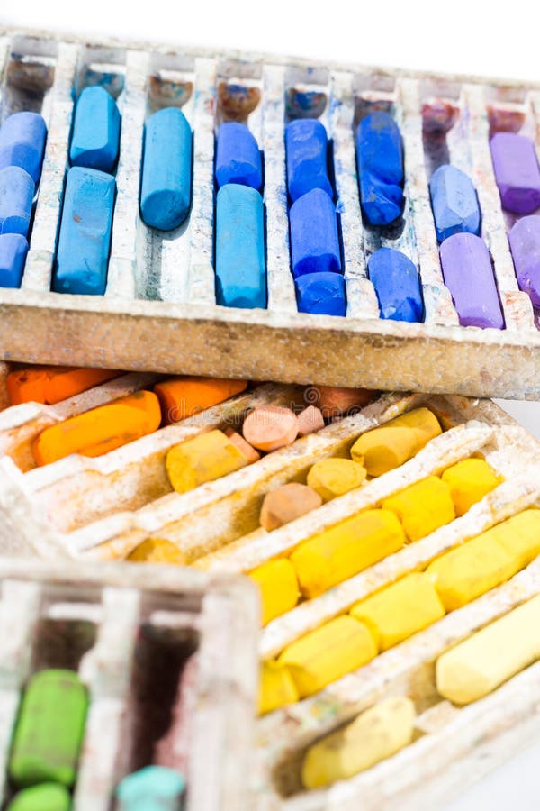 Pastel Crayons Isolated on White Background Stock Image Image of