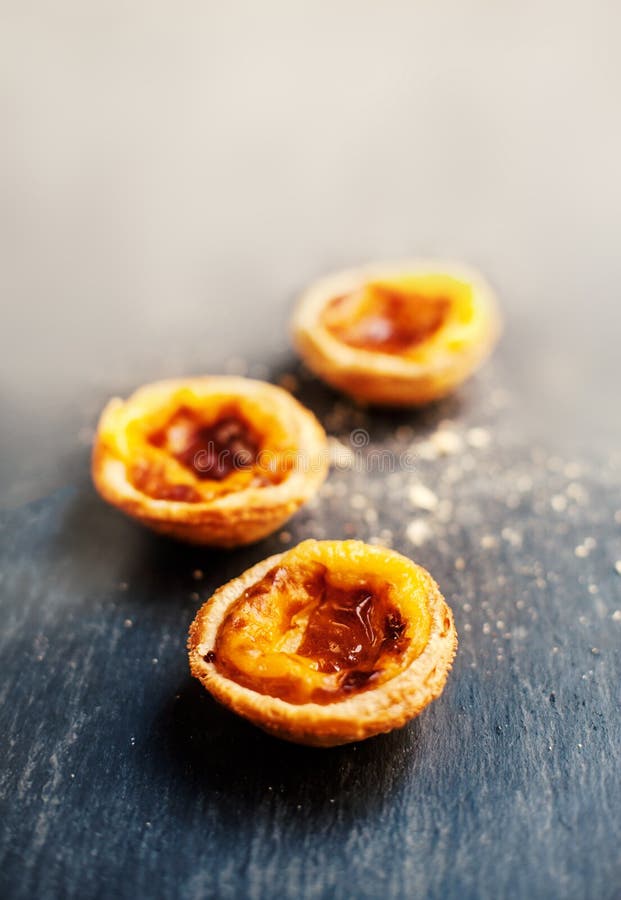 Pastel De Nata, Portuguese Traditional Creamy Pastry. Pasteis Stock