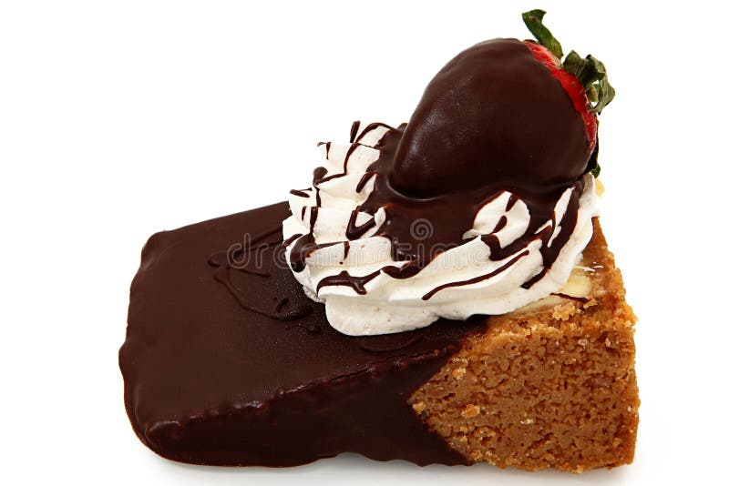 Pastel de queso y fresa sumergidos chocolate imagen de archivo libre de regalías Pastel de queso y fresa sumergidos chocolate imagen de archivo libre de regalías