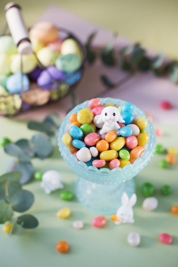 Pastel Easter Decorations with Bunny Stock Photo Image of holiday