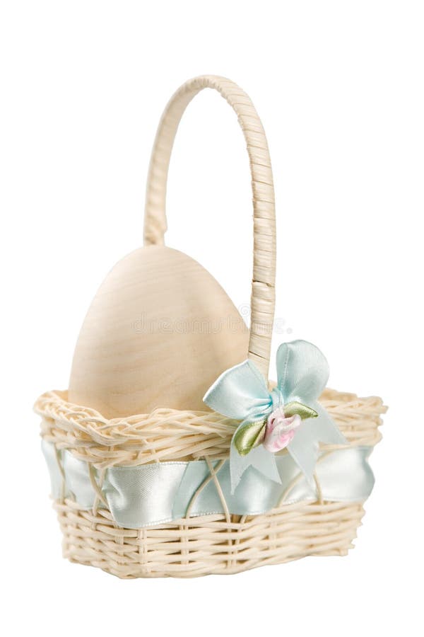 Pastel Egg in Easter Basket Stock Image Image of craft, fragility