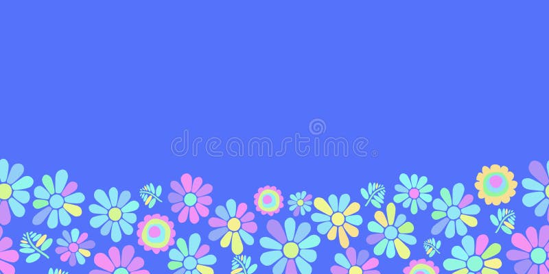Seamless Floral Border in Pastel Colours. Stock Vector - Illustration ...