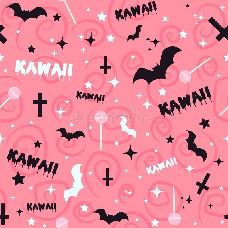 Pastel Goth Background with Bats ...