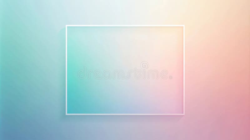 Pastel gradient background with white square frame for design projects. Generative AI royalty free illustration