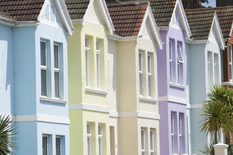 Pastel houses stock photo. Image of window, roof, pale 5535966