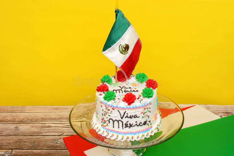  Pastel Para Celebrar El Día De La Independencia En México. Foto de archivo