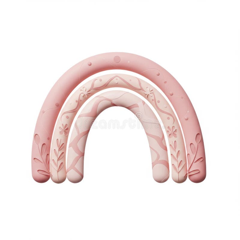 Pastel Pink Rainbow Wall Decor z wzorem kwiatów royalty ilustracja