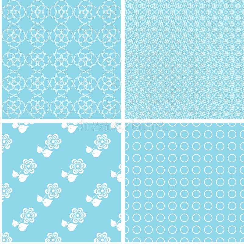 Pastel retro different seamless patterns. vector illustration