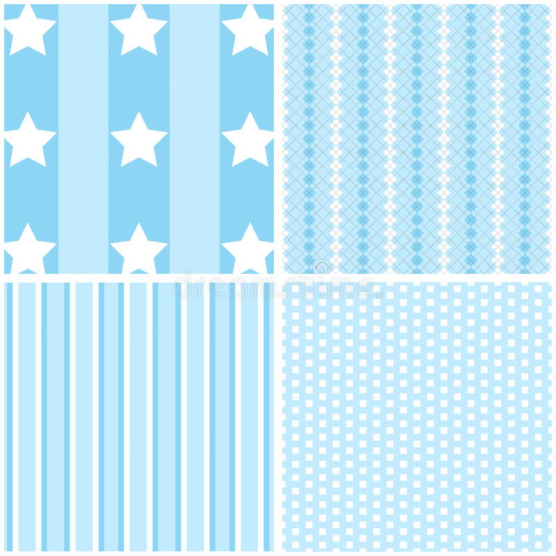 4 Pastel retro different vector seamless patterns tiling.