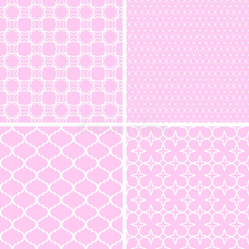 4 Pastel retro different seamless patterns tiling. royalty free illustration