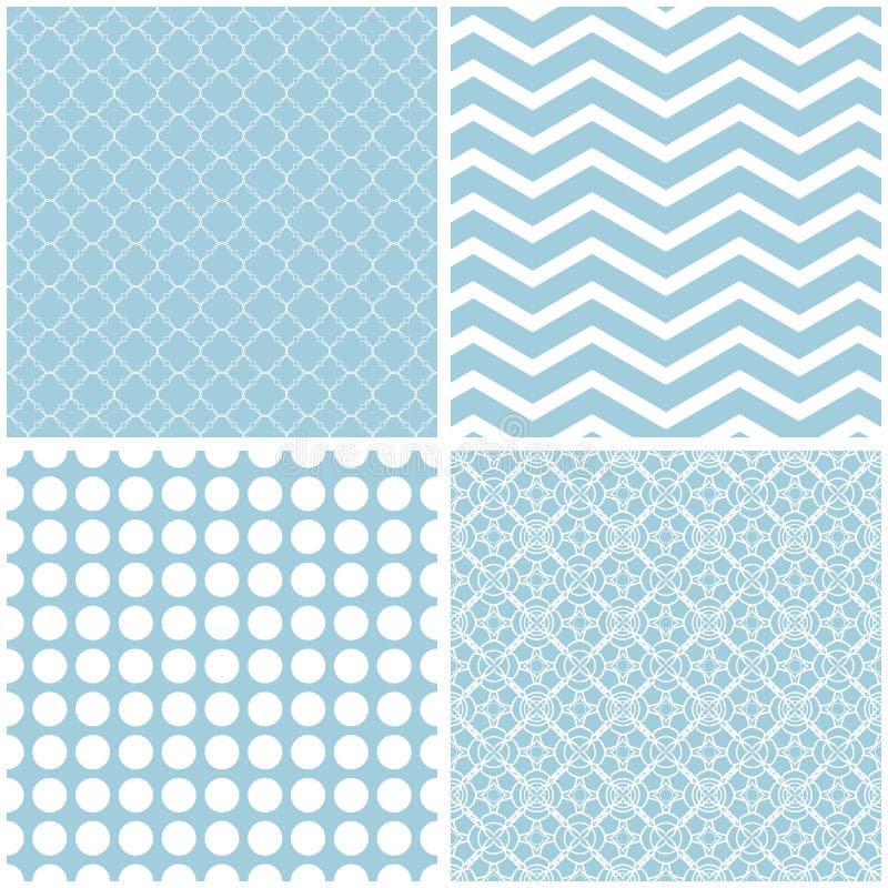Pastel retro different seamless patterns. royalty free illustration