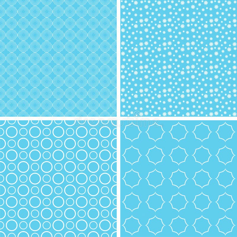Pastel retro different seamless patterns. royalty free illustration