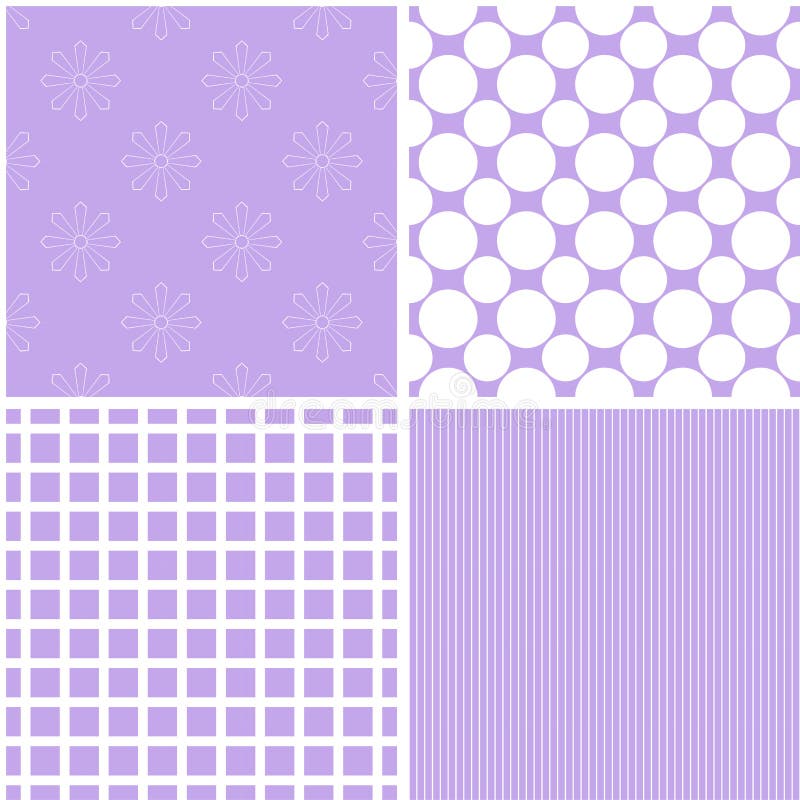 Pastel retro different vector seamless patterns. royalty free illustration