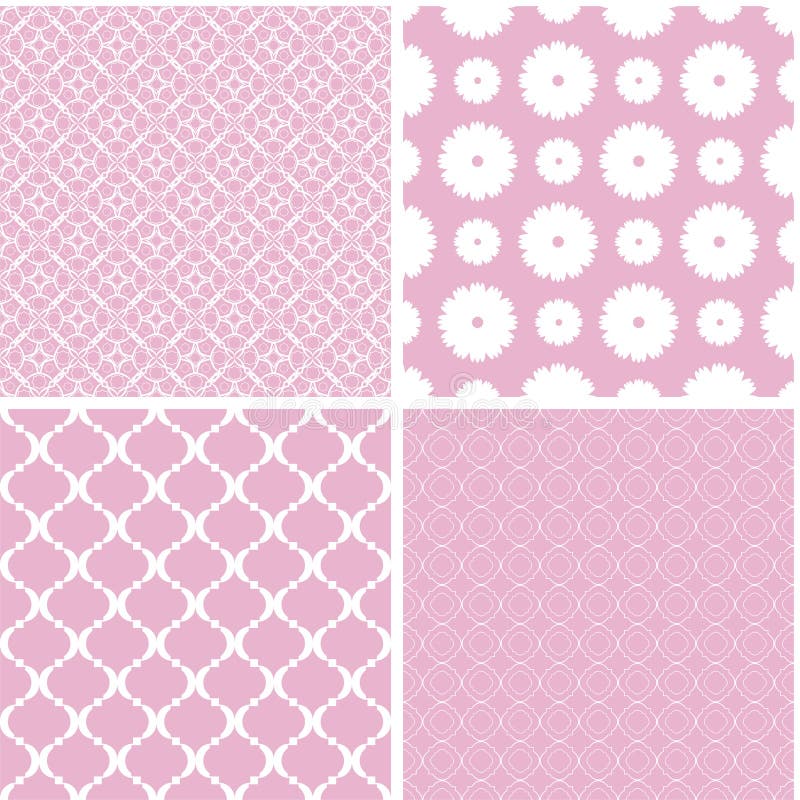 Pastel retro different vector seamless patterns. stock illustration