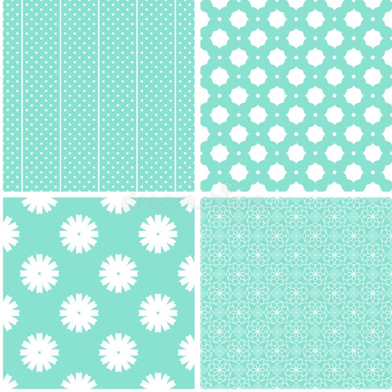 Pastel retro different vector seamless patterns. royalty free illustration