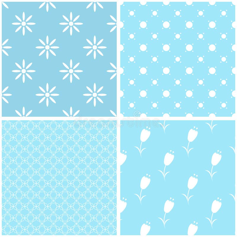 Pastel retro different vector seamless patterns. royalty free illustration