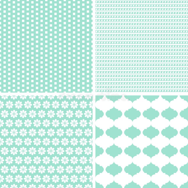 Pastel retro different vector seamless patterns vector illustration