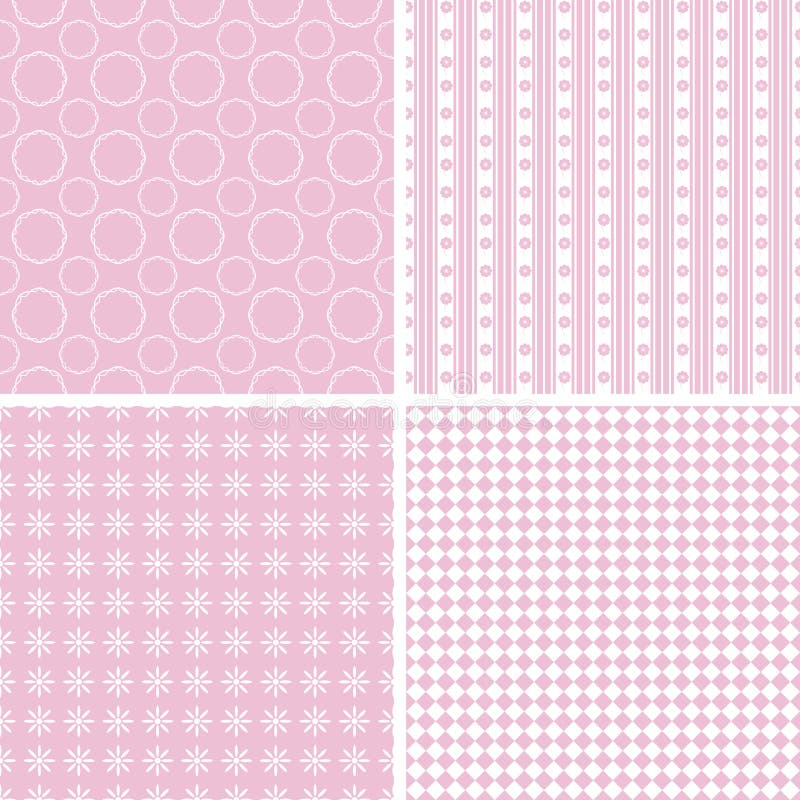 Pastel retro different vector seamless patterns stock illustration