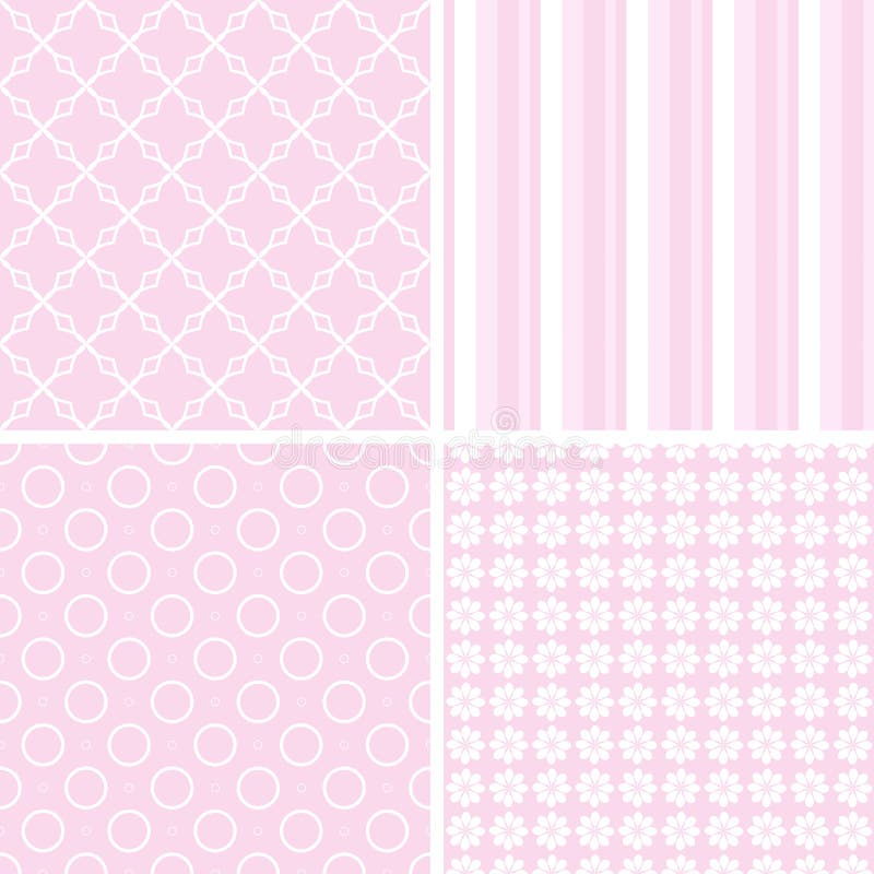 Pastel retro different vector seamless patterns. royalty free illustration