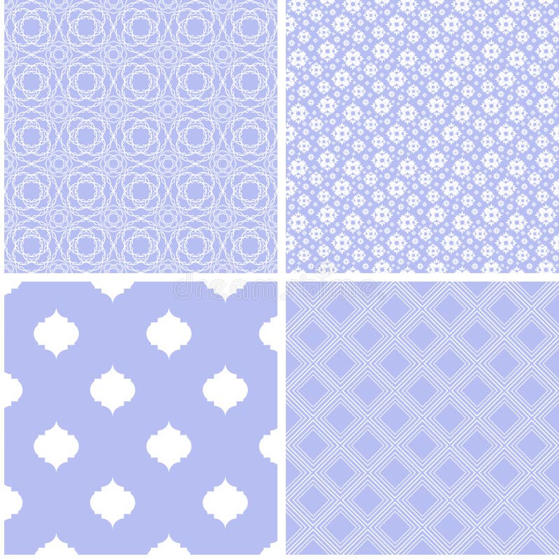 4 Pastel retro different vector seamless patterns royalty free illustration