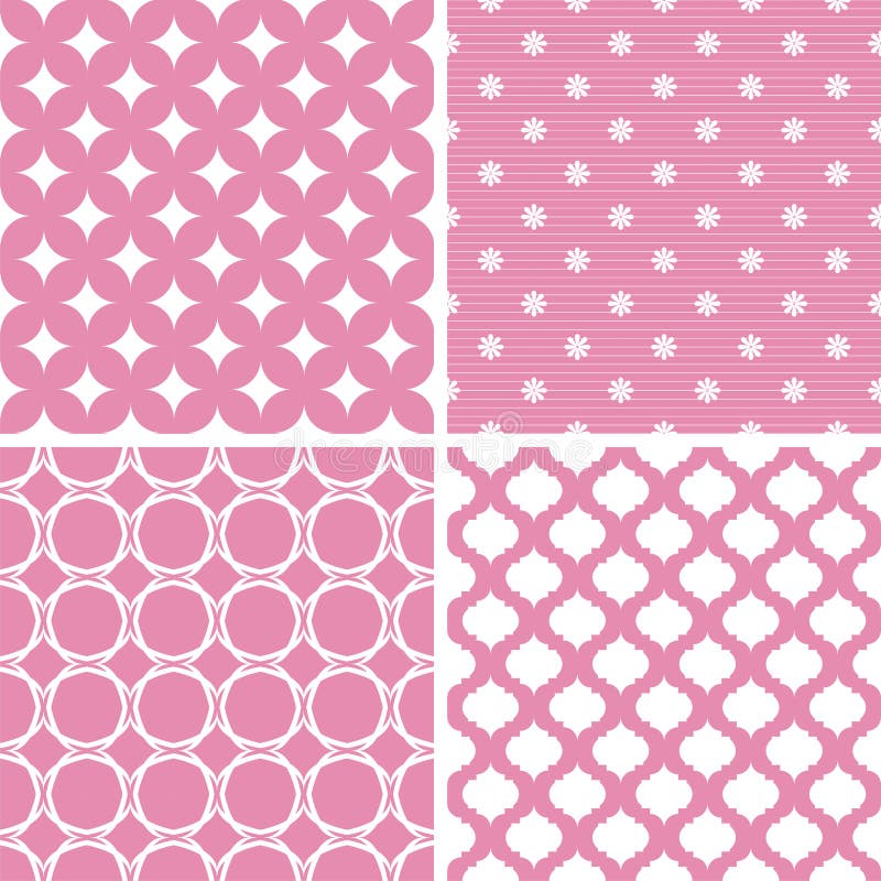 Pastel retro different vector seamless patterns. stock illustration