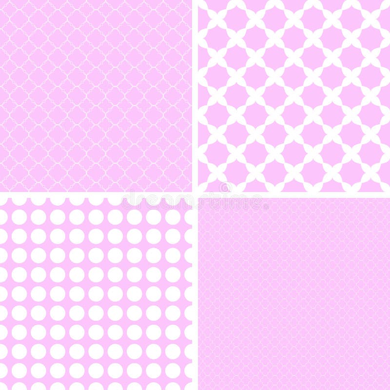 Pastel retro different vector seamless patterns. royalty free illustration