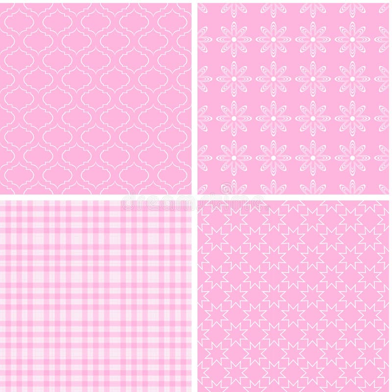 Pastel retro different vector seamless patterns royalty free illustration