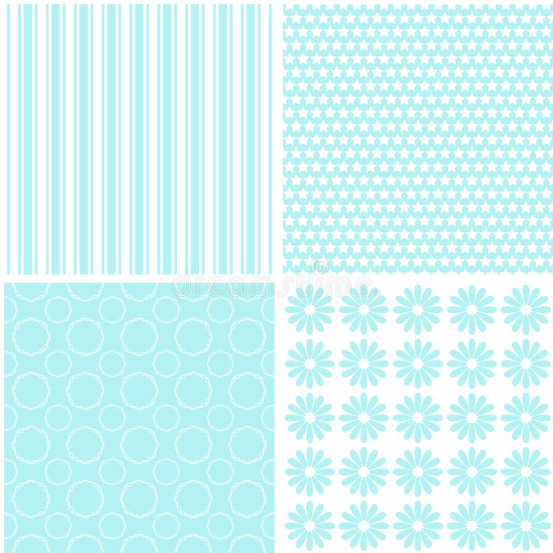 Pastel retro different vector seamless patterns vector illustration