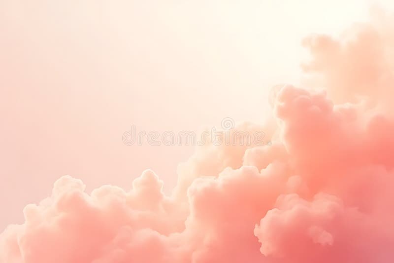 Pastel różowe niebo pokazuje fluffy chmur tworzących miękką pogodową atmosferę royalty ilustracja