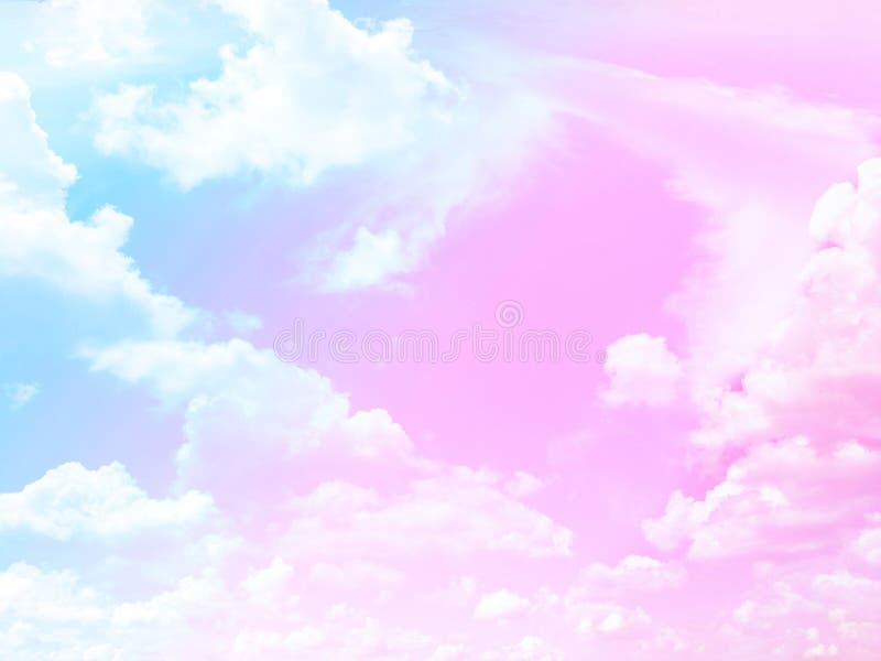 Pastel Skies That Are Pink-blue And Cloudy With Faint Fog Stock Image ...