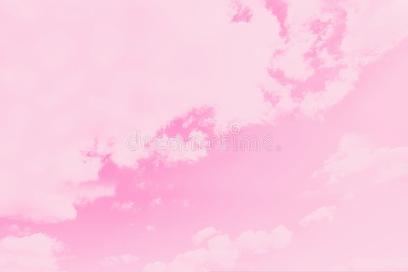 Pastel Sky Background. Pink Sky with Fluffy Clouds Stock Photo ...