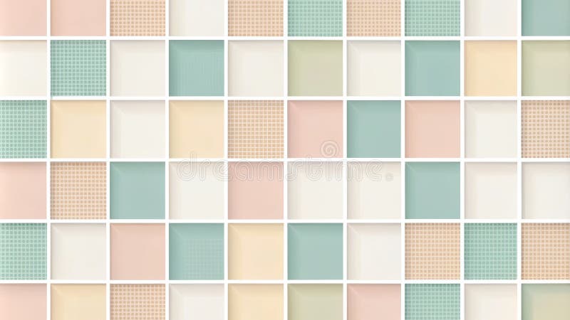 A stunning depiction of pastel square pattern background design with subtle textures. Generative AI