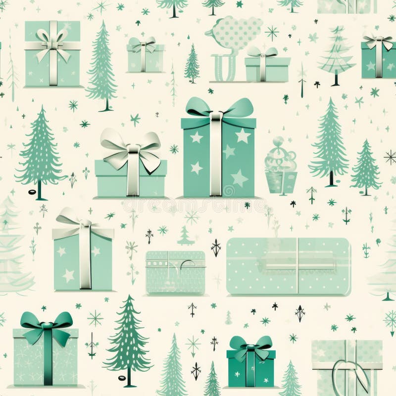Pastell Vintage Weihnachten nahtlose Muster im charmanten Vektorstil für ein festliches Ambiente stock abbildung