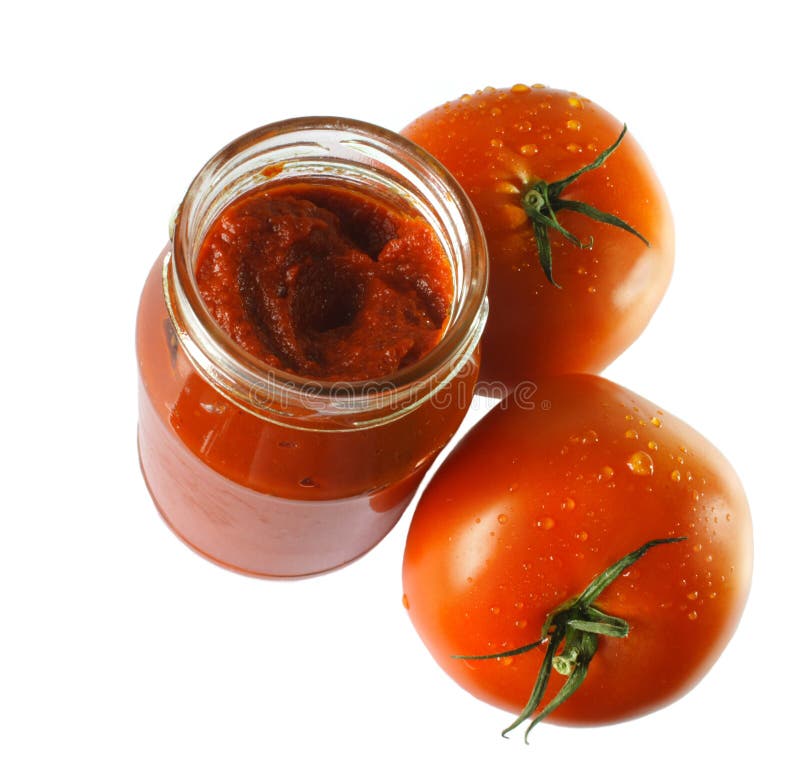 Food ingredients - tomato paste jar. Food ingredients - tomato paste jar