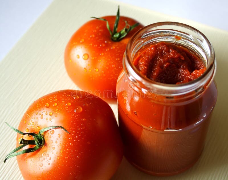 Food ingredients - tomato paste jar. Food ingredients - tomato paste jar