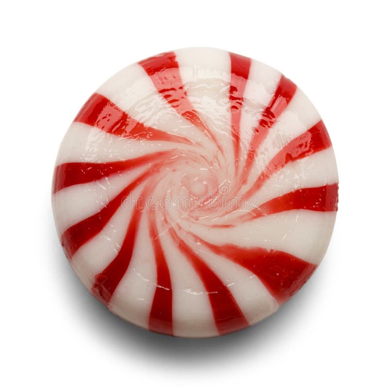 One Piece of Peppermint Candy on White Background. One Piece of Peppermint Candy on White Background.