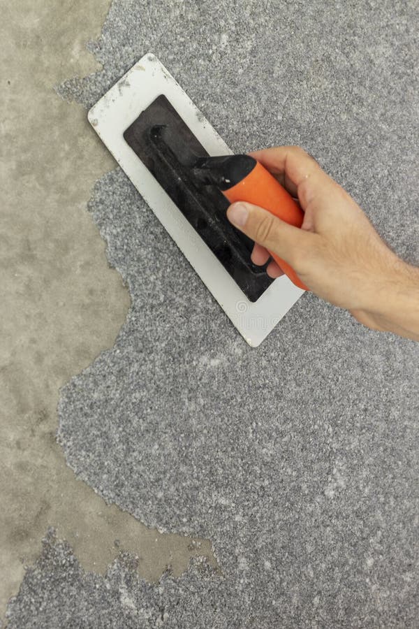 Pasting Liquid Wallpaper Silk Plaster Wall Stock Photos Free