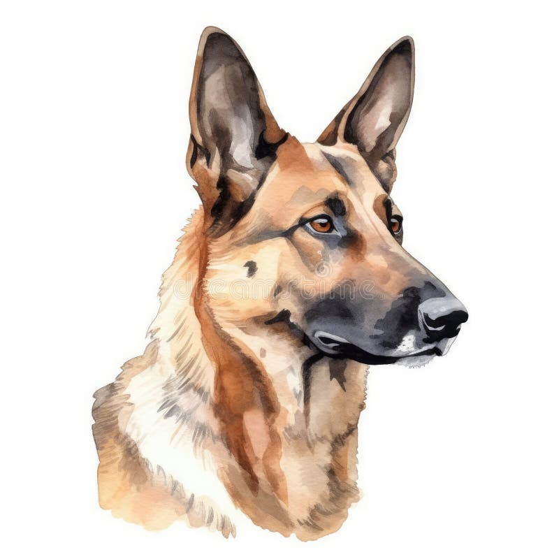 Pintura em aquarela minimalista de um cão pastor inglês antigo em