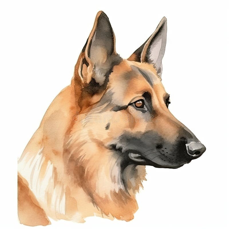 Pintura em aquarela minimalista de um cão pastor inglês antigo em