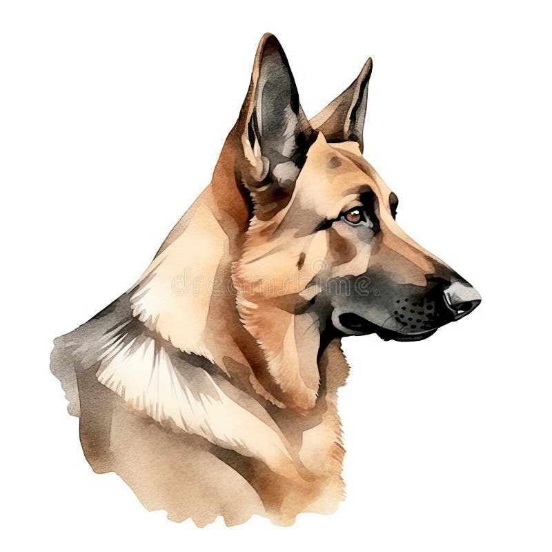 Pintura em aquarela minimalista de um cão pastor inglês antigo em