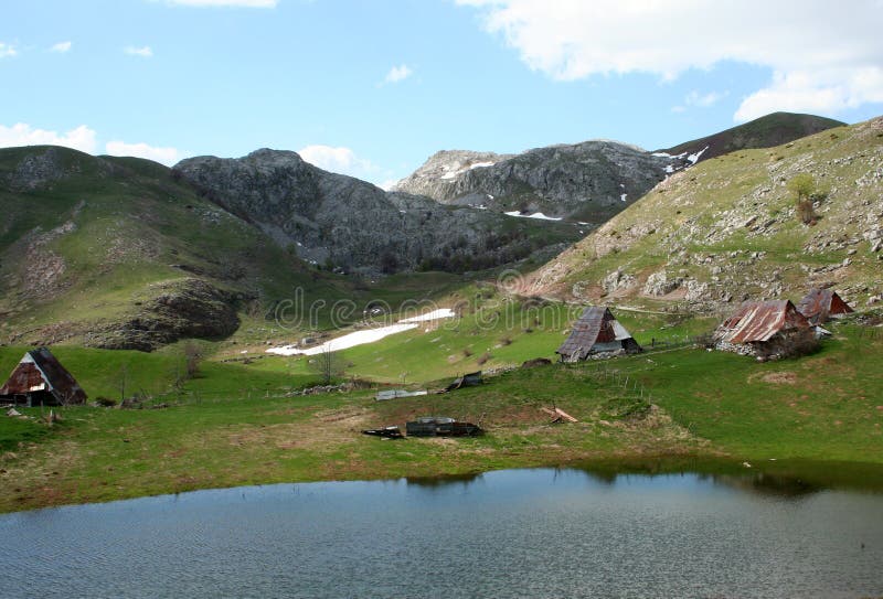 Pastoral village in mountains