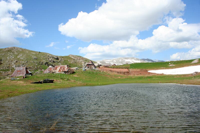 Pastoral village in mountains