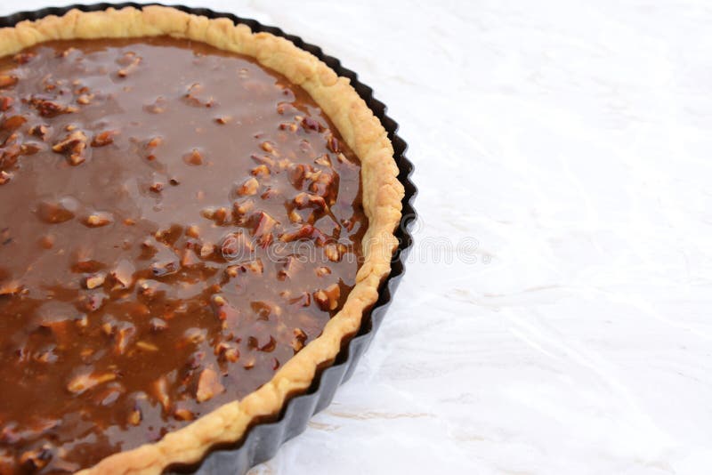 Pastry Case Filled with Nutty Pecan Pie Filling Stock Photo Image of