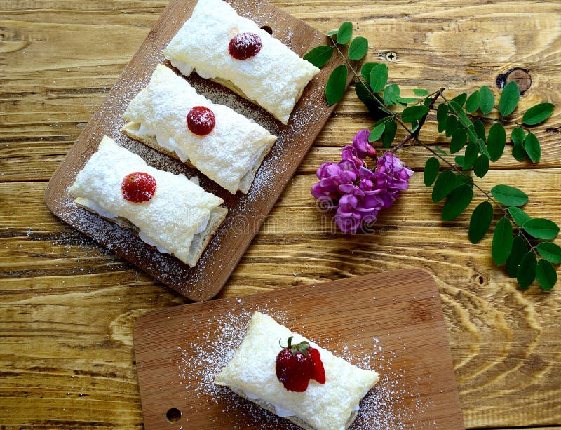 Pastry Filled With Whipped Cream Stock Image Image of sweet, food