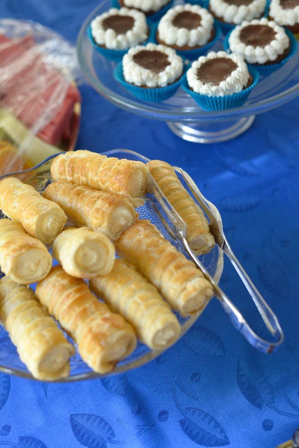 Pastry Rolls Filled with Cream Stock Image Image of cupcakes, cuisine