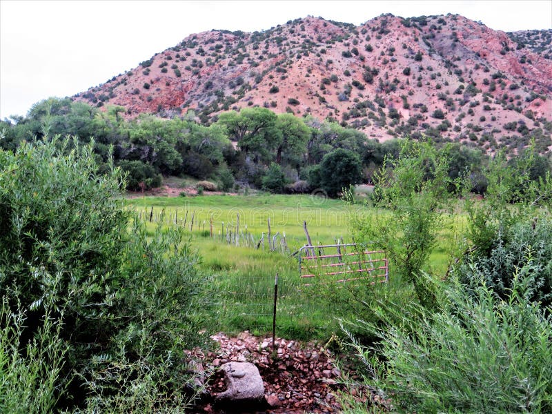 Pasture and hills, Chimayo, New Mexico stock photos Pasture and hills, Chimayo, New Mexico stock photos