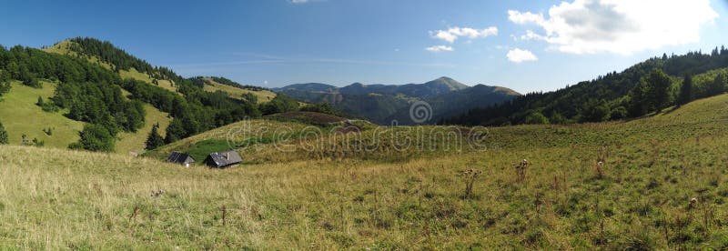 Pasture near Borisov mountain in Velka Fatra mountains in Slovakia