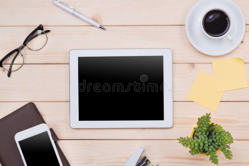 Pastylka chodnikowa wizerunek Biurowy materiał, miejsce pracy, odgórny widok zdjęcie royalty free Pastylka chodnikowa wizerunek Biurowy materiał, miejsce pracy, odgórny widok zdjęcie royalty free